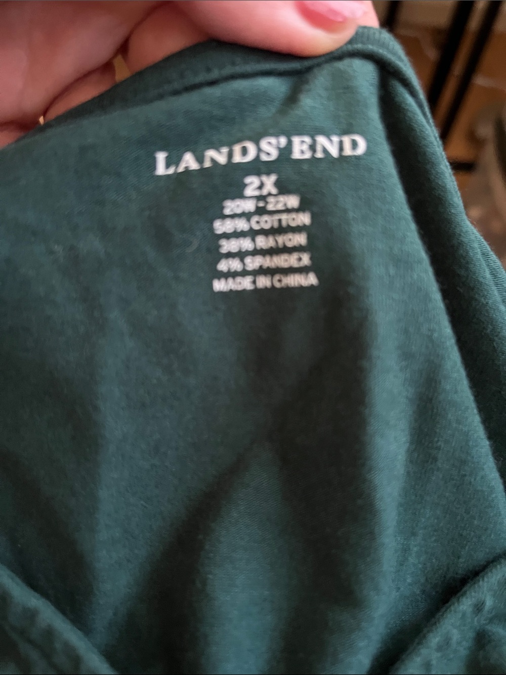 Lands' End Deep Teal V-Neck Long Sleeve Dress - Picture 7 of 7